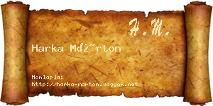 Harka Márton névjegykártya